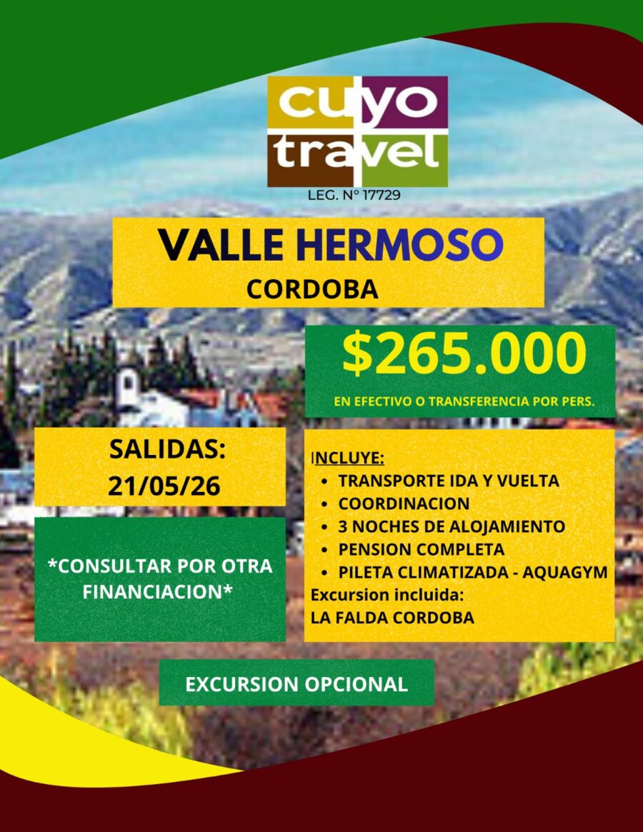 VALLE HERMOSO CORDOBA MAYO